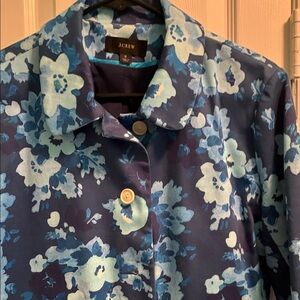 J. Crew Women's Blue Floral Blazer